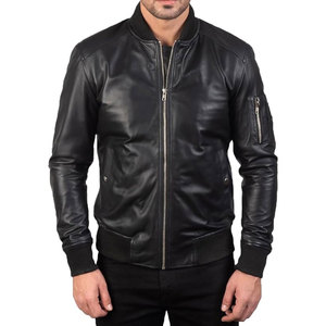 Chaqueta Bomber de Cuero Elegante para Hombre, Abrigo de Invierno Cómodo, Moderno y a la Moda, Suave, Cálido, Transpirable y Ecológico - Product Image 1