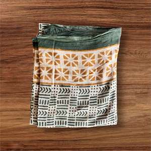 Hawaii Base Design Sarong imprimé traditionnel Indonésie Dabu fait à la main bloc imprimé 100% écharpes légères organiques pures - Product Image 5