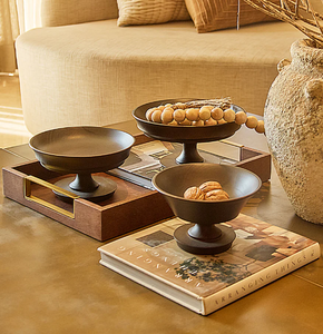 Frutero de madera de acacia natural decorativo hecho a mano de buena calidad a granel al por mayor pedestal asequible - Product Image 6