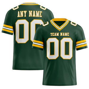 Camiseta de Fútbol Americano Personalizada, Ropa Deportiva de Poliéster Resistente con Nombre y Número Personalizados Sublimados, Camiseta Verde para Hombre - Product Image 1