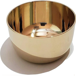 Đánh bóng đồng Kansa vataki bát cho massage Ayurvedic-Bát kim loại tròn với một thực hành chữa bệnh truyền thống đã hoàn thành sáng bóng - Product Image 4