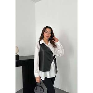 Camisa Blanca con Lazos Laterales - Blanca - Product Image 1