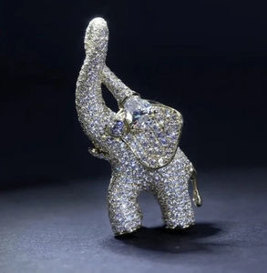 Elefante de Plata de Ley 925 helado Moissanite Fabricación de colgantes de diamantes para colgante de Diamantes Joyería de Hip Hop - Product Image 3