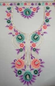 Dentelle de cou en tissu de filet doux de luxe avec broderie florale pour robes de saree robe de mariée kurti faisant l'artisanat et l'utilisation de la boutique - Product Image 5