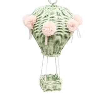 Wholesale Nice Price Rattan Hot Air Balloon Gift Basket Easter Ramadan Eid Gift Toys For Kids Handwicker From Vietnam