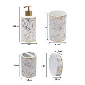 Opulent Ceramic Bathroom Set Gold Design Perfect for Luxury Home <b>Vanity</b> Countertop and Guest Use Handcrafted From India - Product Image 3