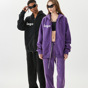 100% ชุดกีฬาผู้ชายผ้าคอตตอนแขนยาวลำลองแขนยาวซิปหน้าเสื้อสเวตสูทกีฬาวิ่งคอปกมีฮู้ดสำหรับฤดูหนาว - Product Image 3