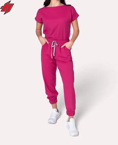 Vente en gros de combinaisons à séchage rapide uniformes de jogging à manches courtes pour infirmières dentaires médecins vêtements de travail en tricot pour hommes à l'hôpital pour animaux de compagnie - Product Image 1