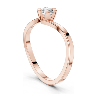แหวนเพชรทรงกลมเจียระไนแบบบริลเลียนท์สุดหรู 0.33 กะรัต ทอง 18KT, 14KT, 10KT และเงิน 925  ทองชมพู, ทองเหลือง, ทองขาว - Product Image 5