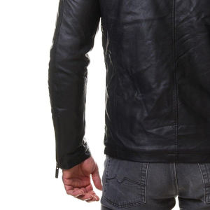 Veste en cuir pour hommes de haute qualité Veste en cuir de moto marron vieilli - Product Image 4