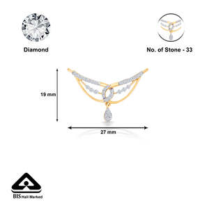 สร้อยคออินเดียลายเพสลีย์สีเหลืองทองประดับเพชรสำหรับผู้หญิง - Product Image 5