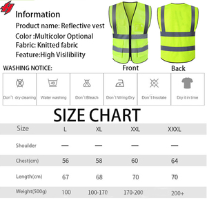 Chaleco de Seguridad Personalizado con Tiras Reflectantes, Chaleco de Trabajo de Talla Grande, 100% Poliéster, Chaleco Reflectante de Seguridad - Product Image 6