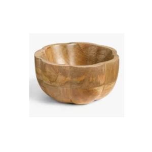 Cuenco de madera tallado a mano para servir, utensilios de cocina con forma de flor, vajilla de diseño, cuenco de ensalada de madera con esmalte brillante - Product Image 1