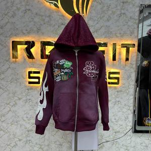 เสื้อฮู้ดมีซิปรูดซิปเสื้อแจ็คเก็ตวินเทจซักได้ขนแกะ - Product Image 1