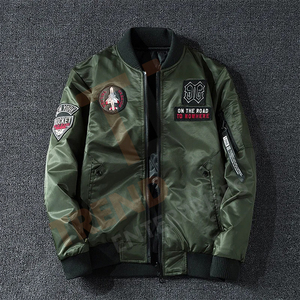 Chaqueta Bomber para Hombre, Abrigo Cortavientos de Otoño Invierno con Cuello Alto y Bordado de Letras - Product Image 5