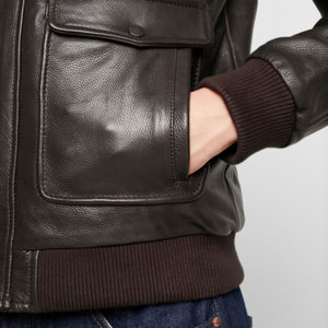OEM Manufactured Light <b>Weight</b> <b>Men</b> Leather Jackets / Custom Botton Closure <b>Men</b> Leather Jackets - Product Image 4