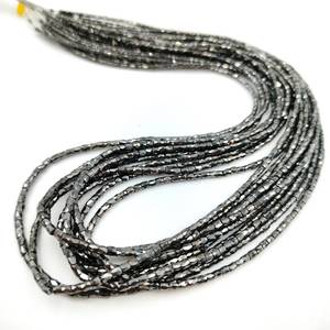 ลูกปัดท่อทรงถังเจียระไนเพชรสีดำธรรมชาติสำหรับทำเครื่องประดับขนาด1.7-2.5มม. ลูกปัดเพชรแท้ปราศจากความขัดแย้งขายส่ง - Product Image 2