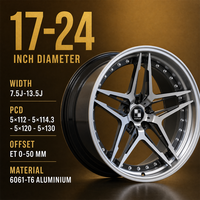 Jantes forgées Dark Ten Spoke Silver Lip Rivet 2 pièces 18 19 20 21 pouces 5x112 5x114.3 5x120 BMW X5