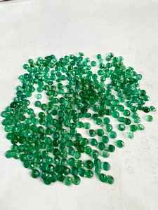 อัญมณีมรกตทรงหลวมสีเขียวมรกตเจียระไนแบบกลม3มม. ธรรมชาติ - Product Image 5