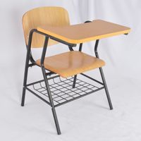 Mobilier scolaire Chaise d'étudiant Chaise de salle de formation et bureau Chaise d'école en bois avec tablette pour écrire