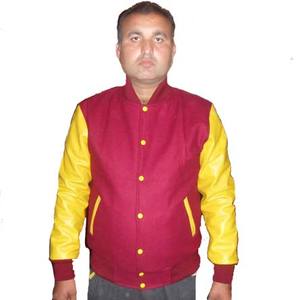 Logo personnalisé Laine Chenille Broderie Baseball Letterman Vestes Hommes Vintage Blanc En Cuir Manches Varsity Veste - Product Image 1