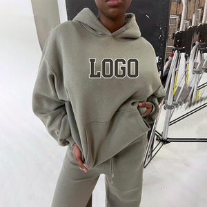 Custom Logo Usa Mens 100% Cotton Blank Plain Hoodies Vendor Joggers and Hoodies Set Embroidery Unisex Men Stacked Sweatsuit Sets - Product Image 5