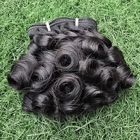 Extensions de cheveux humains de luxe Super Double Drawn, tissage double à la machine, boucles Fumy, lots de cheveux vierges indonésiens Remy, cuticules alignées 12A