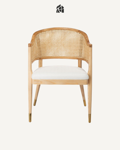Silla de Comedor Marvellina Moderna de Madera de Teca Sólida, Tapicería de Poliéster Ecológica Hecha a Mano, Silla Elegante de Primera Calidad - Product Image 3