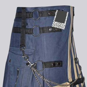 High Quality Soft Cotton <b>Men's</b> Modern Utility Kilt Scottish Style Custom Logo Color Durable Lightweight Custom Size ODM OEM - Product Image 5