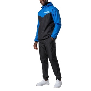 Traje de sauna unisex OEM para entrenamiento de invierno, con bloques de color, chaqueta con capucha, fitness, manga larga, cremallera de un cuarto, recubrimiento de PVC, transpirable - Product Image 1