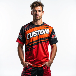 เสื้อแข่งรถมอเตอร์ไซค์ผู้ชาย แขนยาว ทรงพอดีตัว ระบายอากาศและกันลม ดีไซน์แบบซับลิเมชั่น สำหรับการแข่งรถมอเตอร์ไซค์และรถยนต์ - Product Image 2