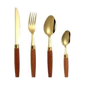 Unique Metal <b>Gold</b> Plated Flatware <b>Set</b> with Metal Handle Spoons Forks Knife Tableware Party Wedding Dinnerware <b>Cutlery</b> <b>Sets</b> - Product Image 1