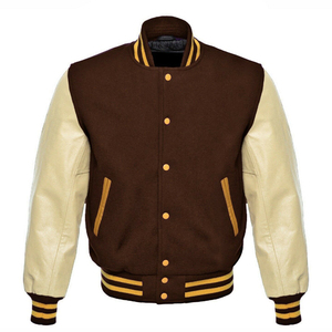 Chaqueta de béisbol de invierno de talla grande personalizada diseño universitario bordado de cuero de oveja Lettermen CollegeBaseballjacket para hombres - Product Image 6