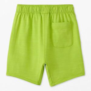 Pantalones cortos de algodón 100% de Color sólido para niños, pantalones cortos informales con cintura elástica y diseño de logotipo personalizado para niños - Product Image 3