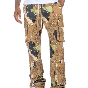 กางเกงจ็อกเกอร์แฟลร์สตรีทแวร์ผู้ชายสั่งทำขายส่ง ผ้าโพลีเอสเตอร์ 100% เอวกลาง กันน้ำ ระบายอากาศ เป็นมิตรกับสิ่งแวดล้อม สไตล์ลำลอง ฮิปฮอป - Product Image 1