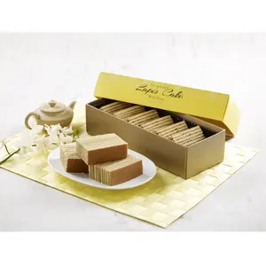 Vente chaude Singapour Original 5 mois Produits de boulangerie Durée de conservation Prêt à consommer Frais Carré 6 tranches 390g Délicieux Lapis Cake