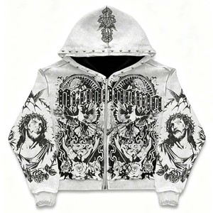 Sudadera de Invierno Estilo Hip Hop 100% Algodón con Forro Polar para Hombre y Mujer, Sudadera con Capucha Unisex de Moda con Pedrería, Sudadera Brillante con Cristales - Product Image 6