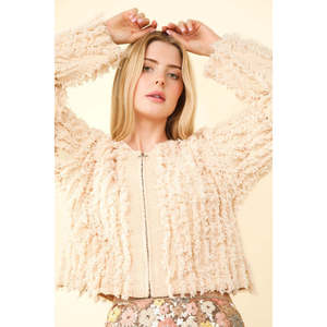 Giacca con Zip Very J Boxy in Maglia di Filato J Shaggy, Stile Unico - Product Image 4