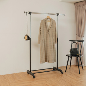 Wholesale Extendable Metal Single Garment <b>Rack</b> for Home Shop Space-Saving Household Storage Furniture for Wardrobe Clothing - Product Image 1