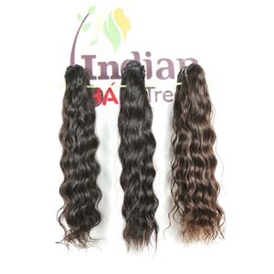 Arbre à cheveux indien cuticule alignée aspect naturel ondulé brut vente en gros faisceaux pas cher couleur noire vierge vendeur double humain par exportation - Product Image 5