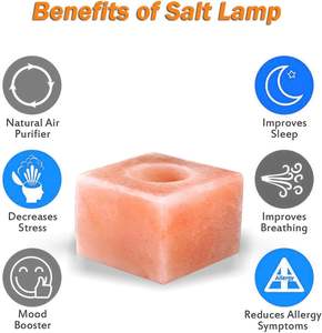 Lámpara de sal de cristal del Himalaya de estilo náutico ecológico hecha a mano, portavelas largo tipo té, decoración del hogar, artesanías naturales - Product Image 3