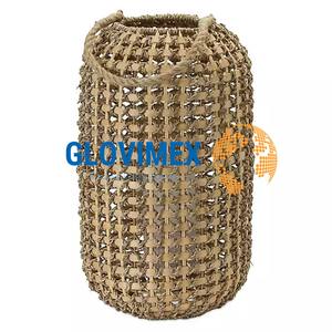 Linterna colgante de algas marinas de yute, tamaño personalizado, Diseño Artesanal hecho a mano para decoración de apartamentos con linterna de vela - Product Image 1