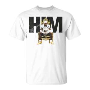 Camiseta gráfica Travis Hunter 90S blanca para hombre talla grande - Product Image 1