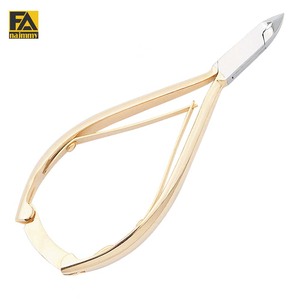 ที่หนีบเล็บสเตนเลสสตีลด้ามจับเคลือบทองมีสปริงสองชั้น - Product Image 1