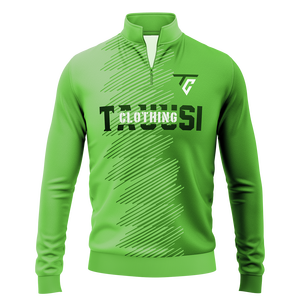 Sweat-shirt à col montant 1/4 zippé pour homme personnalisable, en molleton uni, teinture unie, impression personnalisée, broderie, vêtements de sport - Product Image 1