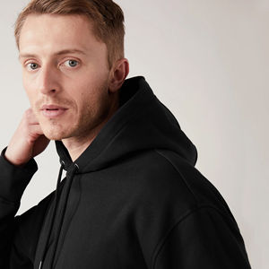 Sweat à capuche décontracté pour homme en gros, 100% coton, uni, logo personnalisé, streetwear d'hiver, sweat à capuche thermique avec poche, anti-froissement - Product Image 2