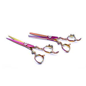 Tijeras de peluquero Rainbow de la mejor calidad con hermoso mango hecho a mano Hoja de acero inoxidable Punta afilada para cortar el cabello - Product Image 6