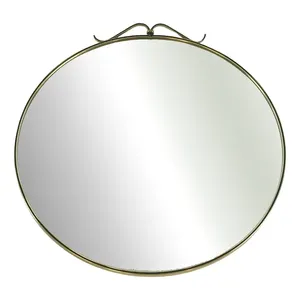 Gubi Randaccio Miroir Mural Rond Cadre Laiton Design Italien Miroir Décoratif pour Salon Chambre ou Salle de Bain - Product Image 1