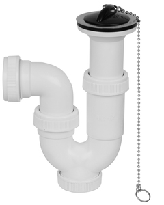 Sifone per lavabo curvo con valvola in PVC da 1 1/2 pollici (Mirtak BO-43451) - Product Image 1