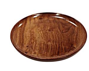 Plato de madera de acacia más vendido, bandeja redonda de madera para comida, bandejas de madera rústicas para servir - Product Image 5